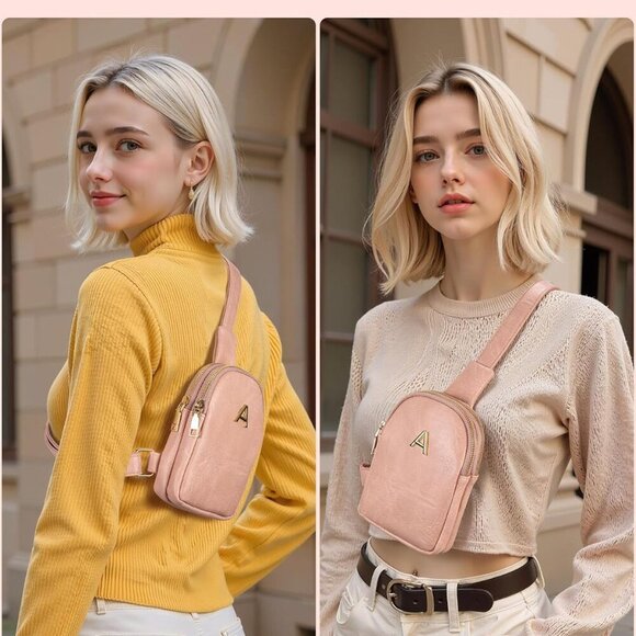 Personalized Baby Pink Crossbody Bag - Lightweight & Waterproof for Teen Girls - Picture 6 of 6